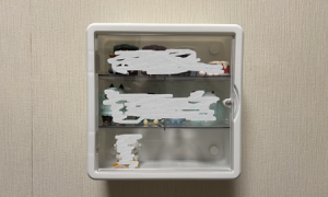 コレクションボックスを壁につけた